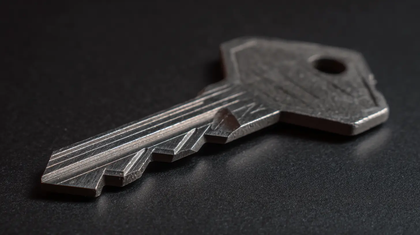 Abloy Protec2 key — rotating disc cuts visible on the blade