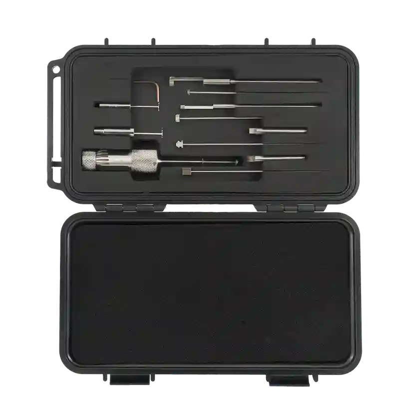 Silver Bullet V2 disc detainer pick tool — tip detail and concentric shaft design