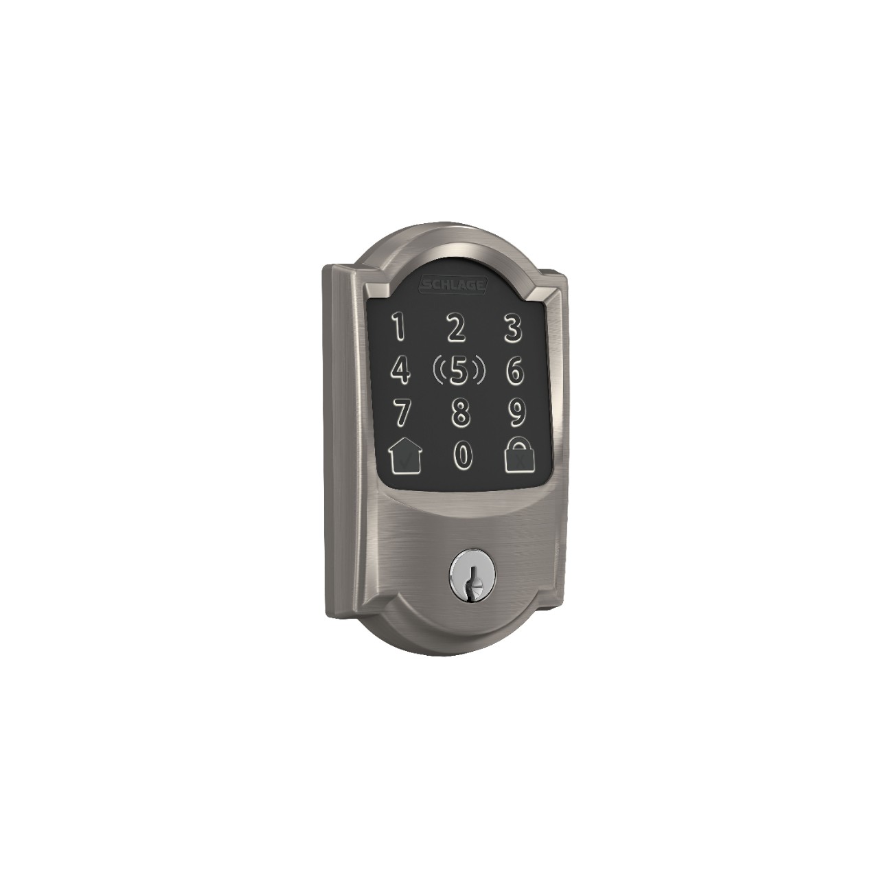 Schlage Encode Plus smart deadbolt front view showing keypad