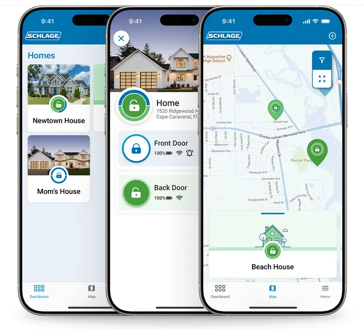 Schlage app showing access log with timed entry codes